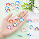 CHGCRAFT 20Pcs 5 Colors Rainbow Silicone BeadsMulticolor Beads Silicone DIY Jewelry Silicone Beads Round Spacer Beads for Card Holder Nursing Necklaces Bracelets Making SIL-CA0001-09-3