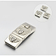 Smooth 304 Stainless Steel Rectangle with Skull Magnetic Clasps STAS-E073-21-1