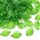 Ciondoli arilico trasparente, foglia, verde lime, 17.5x11x1.5mm, Foro: 1.5 mm, su 25 g / borsa
