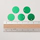 オーナメントアクセサリープラスチックスパンコール/スパンコールチャーム  フラットラウンド  グリーン  12~13x0.1mm  穴：1.4mm PVC-E001-09-YD02-3
