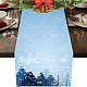 ダイニングテーブル用の綿とリネンのテーブルランナー  長方形  スチールブルー  雪の結晶模様  300x1800mm DJEW-WH0014-001-6