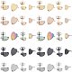 UNICRAFTALE 40Pcs 5 Colors Textured Heart Shape with Fish Scale Stud Earrings Vacuum Plating 304 Stainless Steel Ear Stud with Ear Nuts/Earring Backs Hypoallergenic Earrings for DIY Earring Jewelry EJEW-UN0001-59-1