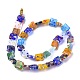 Square Handmade Millefiori Glass Beads Strands LK-R004-14-2
