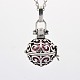 Antique Silver Brass Pregnancy Chime Ball Pendant Necklaces NJEW-F053-02AS-03-1