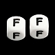 20 pz cubo bianco lettera perline di silicone 12x12x12mm dadi quadrati alfabeto perline con 2mm foro distanziatore lettera allentata perline per collana braccialetto creazione di gioielli JX432F-1