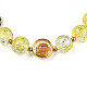 Round Glass Beaded Stretch Bracelet with Gold Plated Brass Ring for Women BJEW-N018-02G-2
