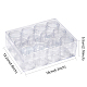 プラスチックビーズ収納ケース  長方形  透明  16x12.2x5.5cm  容量：20ml（0.67液量オンス）  約12個/セット X-C002Y-3