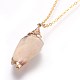 Golden Electroplated Conch Shell Pendants Necklaces NJEW-JN02310-4