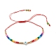 Bracelets réglables en perles tressées mauvais œil BJEW-JB07523-01-1