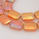 Rectangle Electroplate Rainbow Plated Glass Beads Strands EGLA-P002-F05-2