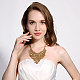 Fashion Women Jewelry Zinc Alloy Glass Rhinestone Bib Statement Choker Collar Necklaces NJEW-BB15118-A-10