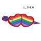 Bandera del orgullo/bandera del arco iris y tema del corazón y la flecha tela de bordado computarizado parches para planchar/coser RABO-PW0001-123A-1