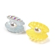 Ornamento di conchiglia in resina trasparente con perle imitazione perle barocche RESI-F045-02C-2