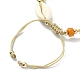 2Pcs 2 Style Synthetic Turquoise Starfish Charm Bracelets Set BJEW-TA00354-4