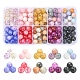 220Pcs 10 Colors Transparent Crackle Glass Beads Strands GLAA-YW0001-49-1