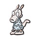 機械刺繍布地手縫い/アイロンワッペン  マスクと衣装のアクセサリー  オオカミ  カラフル  11.6x8cm DIY-F034-C01-2
