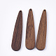 Ciondoli grandi in legno di noce non tinto X-WOOD-T023-03-1