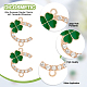 DICOSMETIC 60Pcs Four Leaf Clovers C Shape with Clover Charm Alloy Good Luck Charm Enamel Shamrock Charm Crystal Gems Pendant St. Patrick's Day Decor DIY Jewelry Making Craft FIND-DC0001-64-4