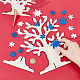 Olycraft 6 juego de pegatinas de espuma 3d kit de árbol de manualidades tema de copo de nieve árbol de madera sin terminar árbol de invierno con 500 pegatinas de copo de nieve azul blanco para proyecto de arte actividad familiar decoración festiva de Navidad AJEW-OC0004-14-3