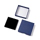ペーパー スポンジ マット ネックレス ボックス  正方形  ダークブルー  7x7x1.65cm  内径：6.3x6.3x1のCM X-OBOX-G018-01A-05-3