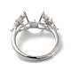 925 anello regolabile in argento sterling placcato in rodio con micro pavè di zirconi STER-NH0001-58P-3
