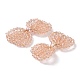 Cabochons à nœud papillon en perles de verre enveloppés de fil de cuivre FIND-G058-04A-3