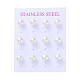 Pendientes de imitación de perlas de plástico STAS-D0001-03-P-3