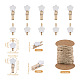 Clavijas artesanales de madera de abedul yilisi clips y cordón de yute DIY-YS0001-37-3