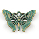 Papillon pendentifs en alliage de zinc PALLOY-Q309-04-FF-1