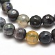 Dyed Natural Agate Faceted Round Beads Strands G-E267-14-2