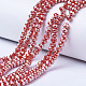 Electroplate Opaque Solid Color Glass Beads Strands EGLA-A034-P8mm-C01-1