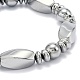 Fashion Non-magnetic Synthetic Hematite Stretchy Bracelets X-BJEW-K001-03A-2