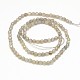 Labradorita natural hebras de perlas reronda G-N0081-F4mm-07-2