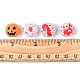 40 pz 4 colori tema halloween stampato perline di legno naturale WOOD-FS0001-03-6
