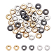Unicraftale 60pcs 3 couleurs perles d'espacement de 4mm perles en vrac en acier inoxydable perles plates rondes petit trou d'espacement perles de couleurs mélangées recherche pour bricolage bracelet collier fabrication de bijoux STAS-UN0008-40-1