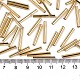 電気メッキガラスラッパビーズ  丸い穴  メタリックカラー  黄金メッキ  20x2.5mm  穴：1mm  約2250個/袋 SEED-S043-02C-01-3