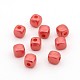 Opaque ABS Plastic Imitation Pearl Cube Beads MACR-M016-15-1