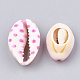 Printed Natural Cowrie Shell Beads X-SHEL-S274-02B-2