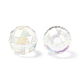 Perles acryliques irisées arc-en-ciel à placage uv bicolore TACR-D010-06H-3