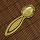 25x18mm Clear Oval Glass Cabochon Cover for Antique Golden DIY Alloy Portrait Bookmark Making DIY-X0122-AG-NR-2