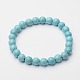 Turquoise synthétique bracelets en perles extensibles BJEW-F203-02-2