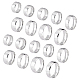 Dicosmetic 18pcs 9 tamaño 201 anillo de banda simple de acero inoxidable para hombres y mujeres RJEW-DC0001-07B-1