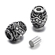 Retro Carve 304 Stainless Steel Rhinestone Barrel Magnetic Clasps STAS-E108-08AS-1