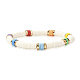 Bracelet extensible de perles de disque pour les femmes adolescentes BJEW-JB06985-3