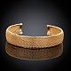 Real 18K Gold Plated Brass Mesh Cuff Bangles for Women BJEW-BB07401-5