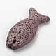 Synthetic Lava Rock Big Fish Pendants G-O025-01E-2