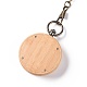 Reloj de bolsillo de bambú con cadena de latón y clips WACH-D017-B06-AB-3