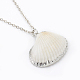Electroplate Shell Pendant Necklaces NJEW-JN02281-02-2