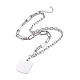 304 Stainless Steel Paperclip Chains & Cable Chain Jewelry Sets SJEW-K153-62P-2