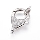 Brass Micro Pave Cubic Zirconia Lobster Claw Clasps ZIRC-F109-07P-1